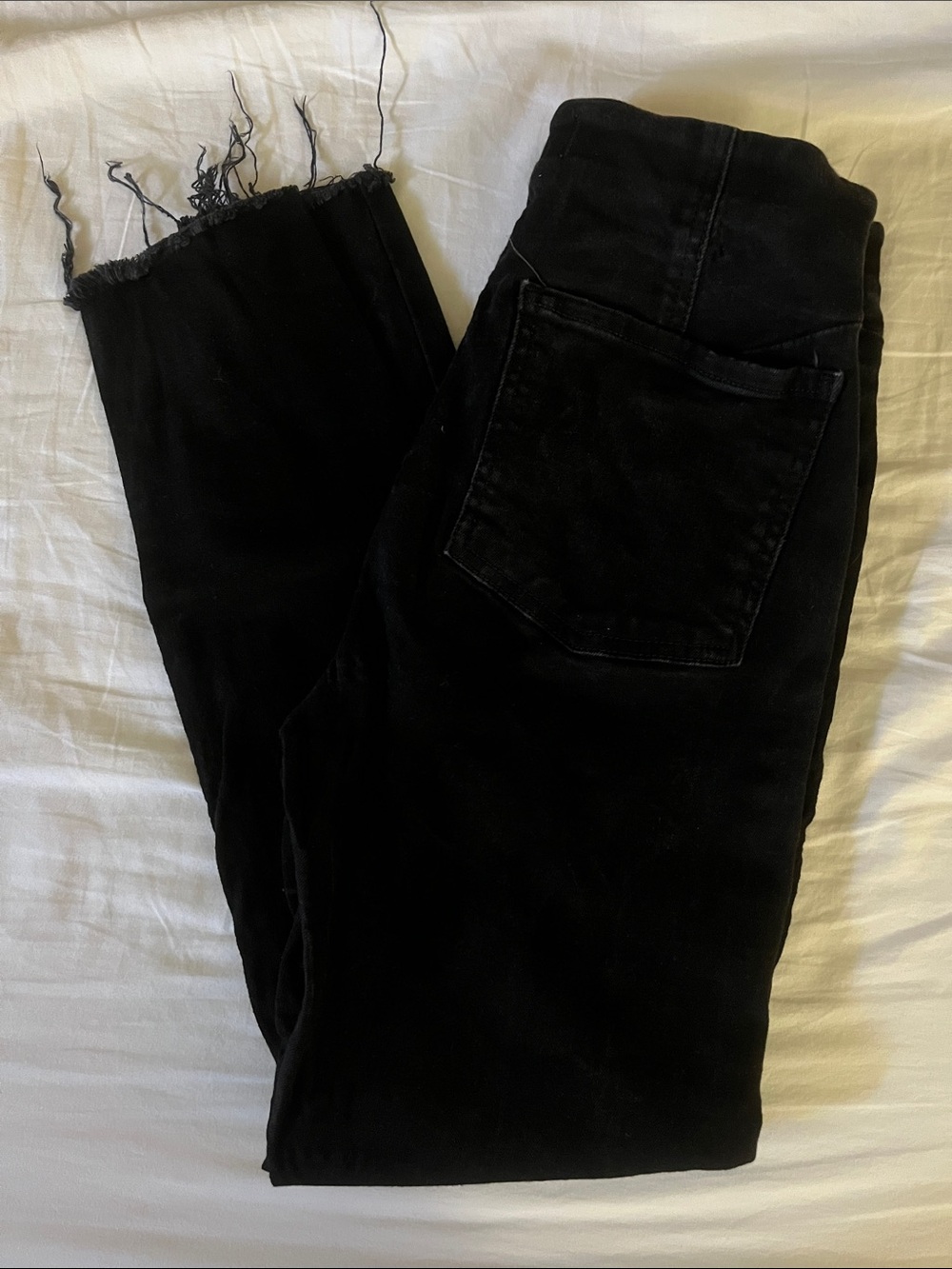 We The Free Black Skinny Jeans with Frayed Hem